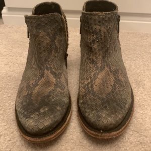 Black Liberty snake skin leather booties